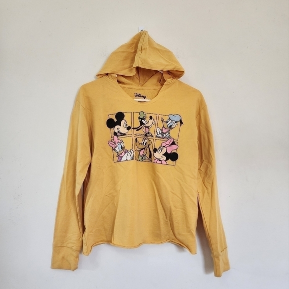 Disney's Micky & Friends Long Sleeve Hooded Sweatshirt in Yellow size Medium - Picture 1 of 5